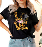 Love Crown Flowers - Easter Cute Leopard Print Love Religious God Jesus Cross T-Shirt