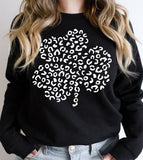 Leopard Shamrock - St. Patrick's Day Clover Luck Fun - Sweatshirt