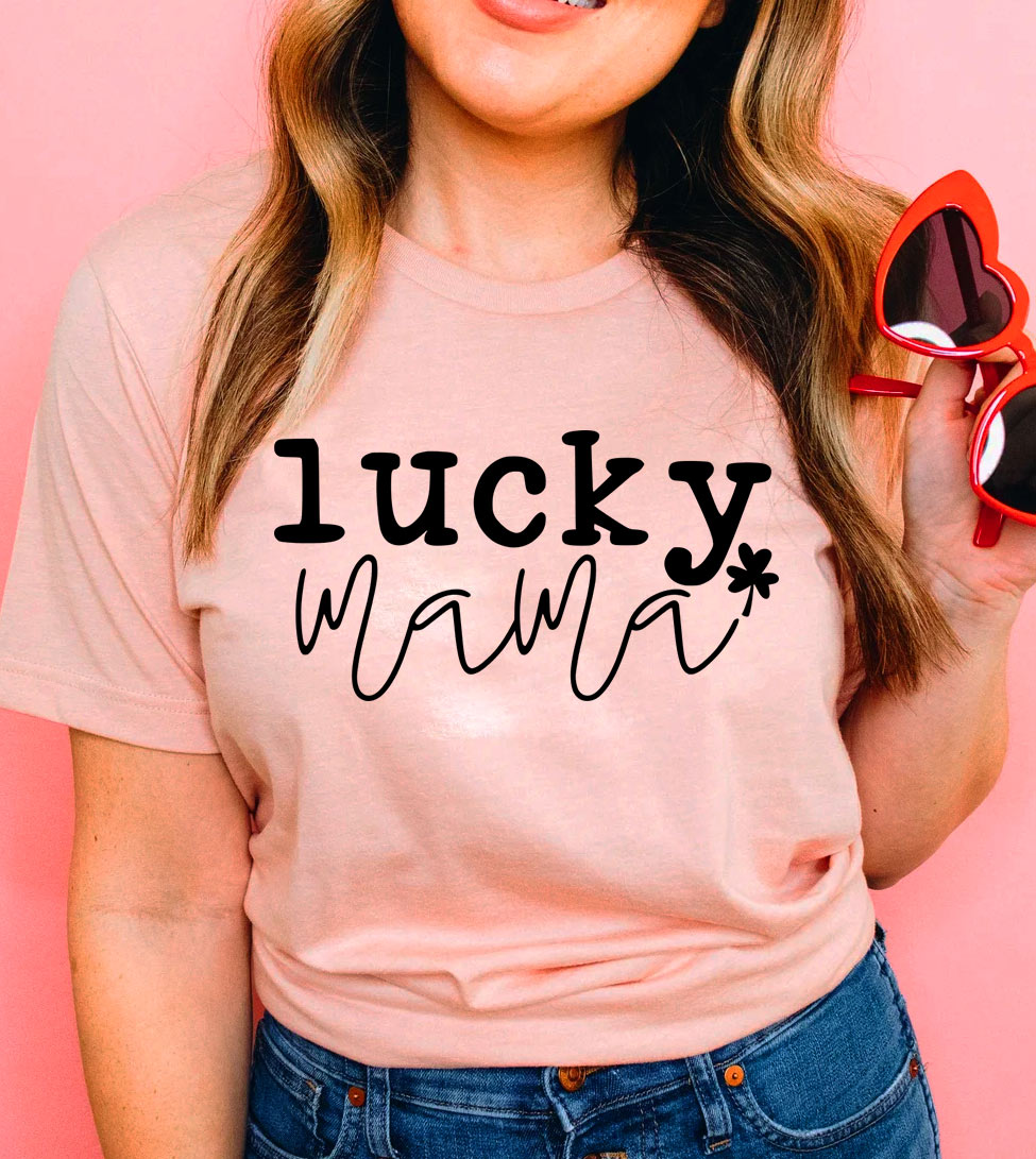 Lucky Mama - St. Patrick's Day Shamrock Cute Mom Sweet Gift T-Shirt