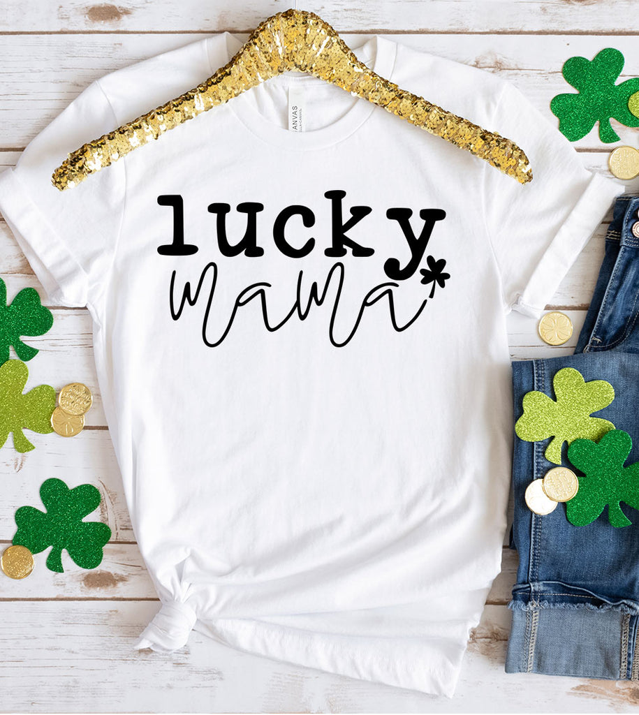 Lucky Mama - St. Patrick's Day Shamrock Cute Mom Sweet Gift T-Shirt