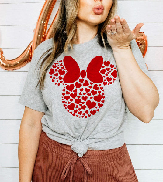 Minnie Heart Valentine s Day Cute Mouse Hearts Gift T Shirt House of Rodan