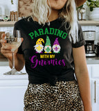 Parading With My Gnomies - Fun Cute Party NOLA Mardi Gras T-Shirt