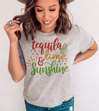 Tequila Lime & Sunshine - Cinco De Mayo Funny Sassy Drinks Party Celebration T-Shirt