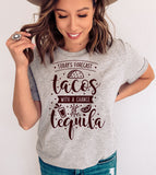 Today's Forecast Tacos With A Chance of Tequila - Cinco De Mayo Funny Sassy Drinks Party Celebration T-Shirt