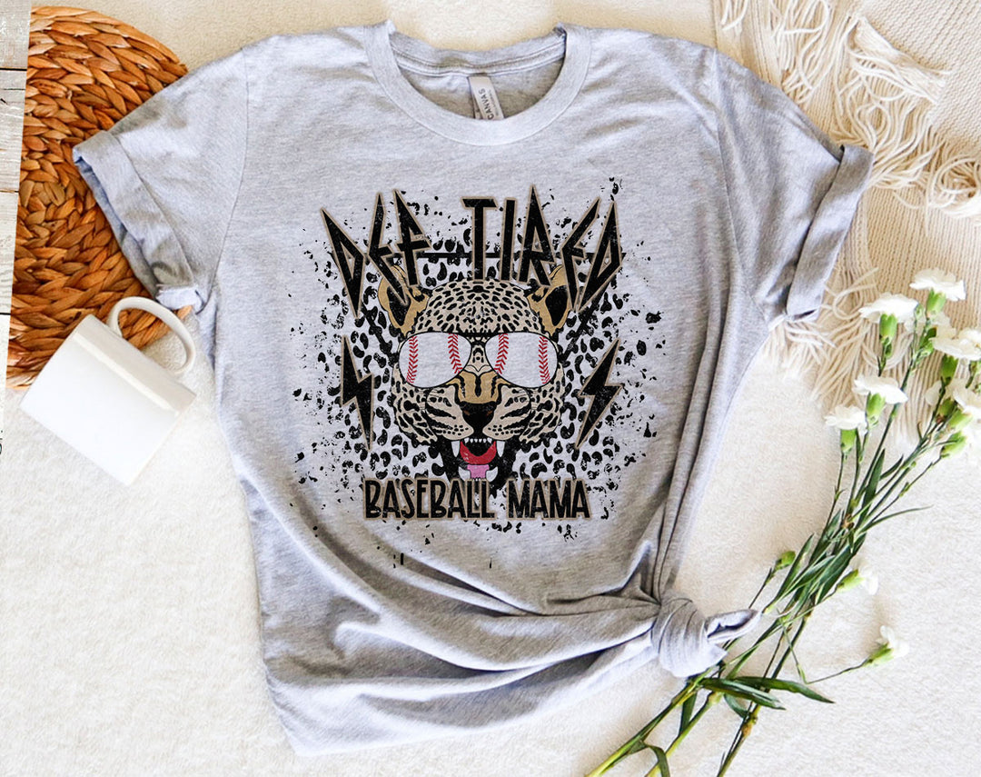 Def Tired Baseball Mom - Baseball Mama Leopard Print Shirt