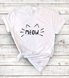 Meow Cat Drawing - T-Shirt