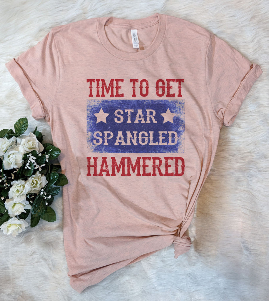 Time To Get Star Spangled Hammered - T-Shirt