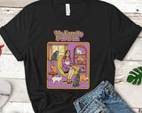 "My Family Portrait Cat" design on a black unisex t-shirt