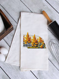 Nebraska State Flower Goldenrod Tea Towel, Flour Sack Kitchen Dish Towel