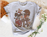 "Football Coquette Gameday Mama" design on a heather gray unisex t-shirt