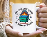 "This Little Light Of Mine" design on a white ceramic coffee mug