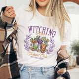 "Witching Hour Cocktail Club" design on a unisex t-shirt