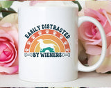Easily Distracted By Wieners Funny Dog Coffee Mug