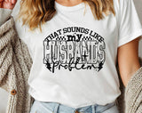 "That Sounds Like My Husband's Problem" design on a white unisex t-shirt
