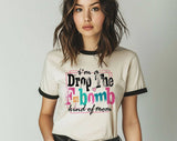 I'm A Drop The F-Word Kind Of Mom Ringer T-Shirt, Retro Contrast Trim Tee