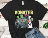 "Monster Mash" design on a black unisex t-shirt