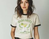 Margarita Social Club Ringer T-Shirt, Retro Contrast Trim Tee