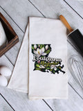 Louisiana State Flower Magnolia Tea Towel, Flour Sack Kitchen Dish Towel