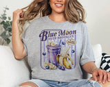 "Blue Moon Over Brooklyn Heated Rivalry" design on a heather gray unisex t-shirt