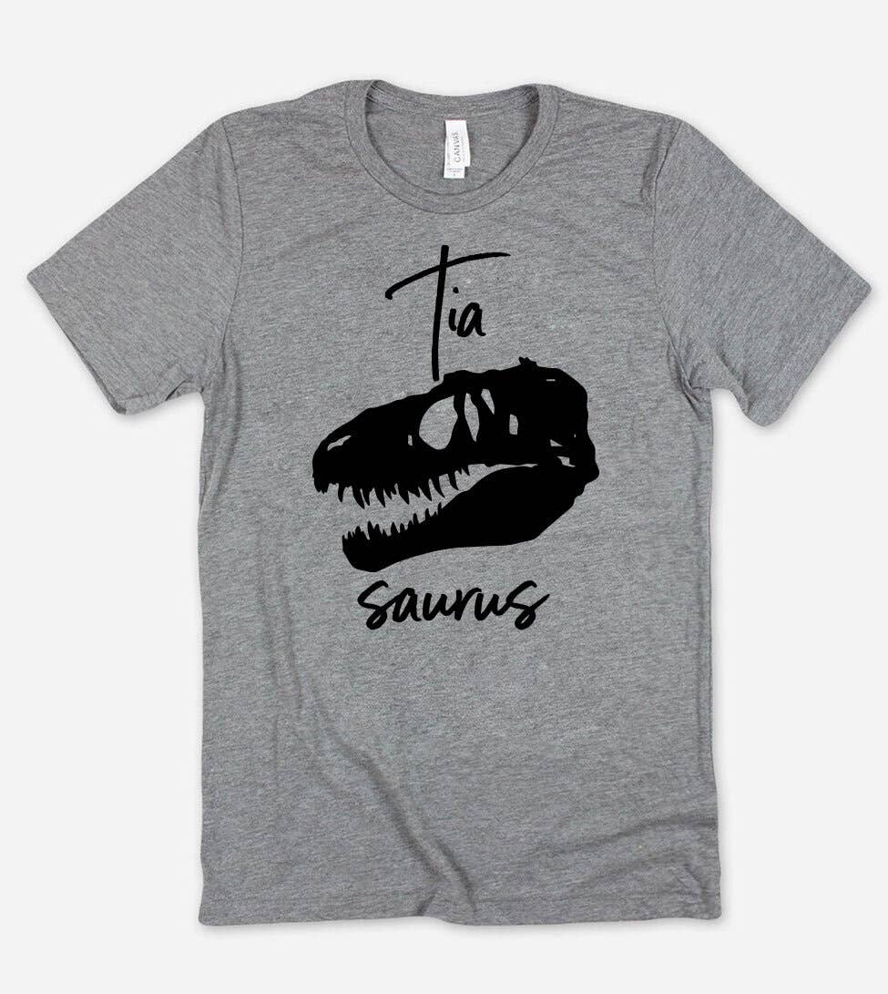 "Tia Saurus" design on a unisex t-shirt