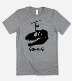 "Tia Saurus" design on a unisex t-shirt