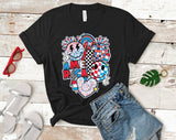 "America Disco Ball" design on a black unisex t-shirt