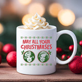May All Your Christmases Bea White Funny Pun Coffee Mug