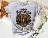 "Pottsfield Harvest Festival" design on a heather gray unisex t-shirt