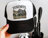 Yosemite National Park Mountains Trucker Hat, Snapback Mesh Cap