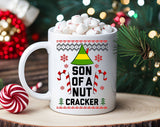 "Son Of A Nutcracker" Christmas design on a white coffee mug