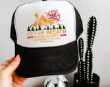 Out Of Breath Hiking Society Trucker Hat, Snapback Mesh Cap