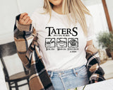 "Tater's Potatoes" design on a unisex t-shirt
