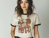 Football Coquette Gameday Mama Ringer T-Shirt, Retro Contrast Trim Tee