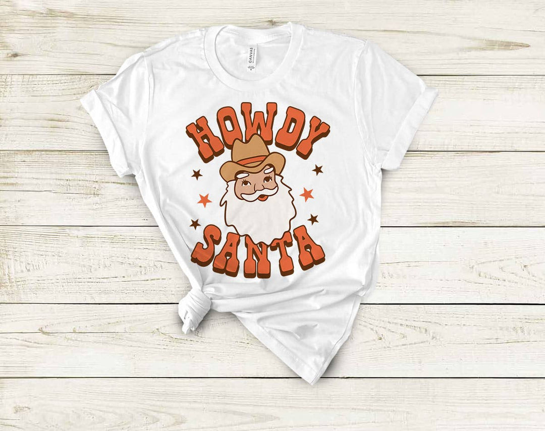 "Howdy Santa" design on a unisex t-shirt