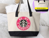 Be My Valentine Pink Coffee Logo Valentine's Day Tote Bag