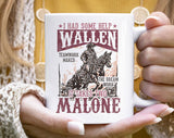 "Wallen And Malone Teamwork" design on a white ceramic coffee mug