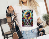 "The Plant Lover Tarot Full Color" design on a white unisex t-shirt