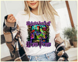 "It's Just A Bunch Of Hocus Pocus" design on a white unisex t-shirt