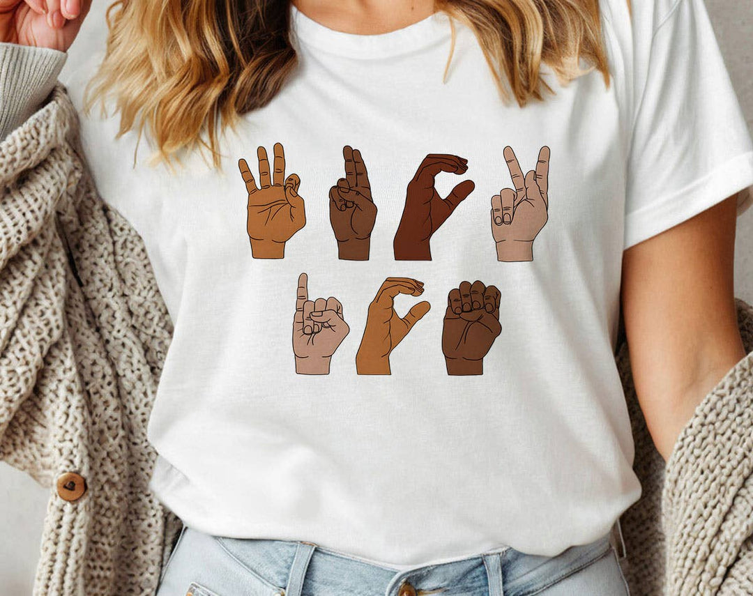 "F*ck ICE Sign Language" design on a unisex t-shirt