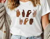 "F*ck ICE Sign Language" design on a unisex t-shirt