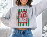 "Sardines Tinned Fish" design on an ash gray unisex crewneck sweatshirt