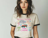 "Team Conrad The Summer I Turned Pretty" design on a natural ringer t-shirt with black contrast trim