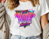 "Hot Mom Summer" design on a white unisex t-shirt