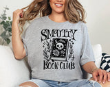 "Smutty Book Club" design on a heather gray unisex t-shirt