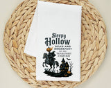 Sleepy Hollow Pumpkin Halloween Tea Towel, Flour Sack Kitchen Dish Towel