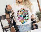 "Summer Pink Flamingo" design on a white unisex t-shirt