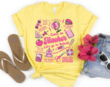 "Come On Teacher Barbie" design on a pale yellow unisex t-shirt
