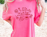 "Hot Girls Have Grandma Hobbies" design on a pink watermelon Comfort Colors t-shirt