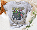 "Monster Mash" design on a heather gray unisex t-shirt