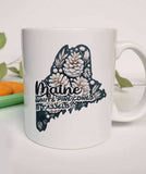 Maine State Flower White Pine Cones & Tassels Coffee Mug